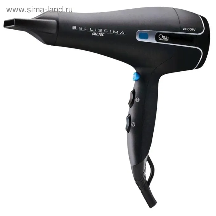 Фен Imetec Bellissima 11312N, 2200 Вт, 8 реж, ионизация, диффузор, тонкий концентр.черный-0