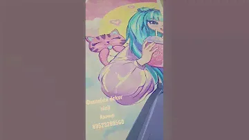 флизелиновые обои, бесшовные обои,аниме, девушка с кошкой и пандой,dekor vinil (строительство и дом